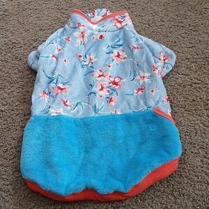 Lightweight Flannel Dog Winter Coat Skin-Friendly Fabric Island Floral NEW Sz M
